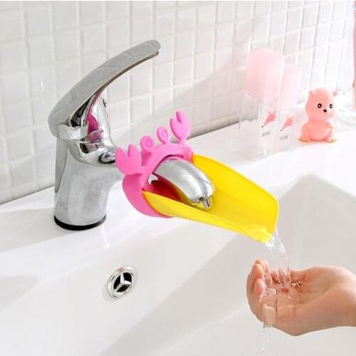 Durable Faucet Extender Washing Hands Bathroom Sink Lovely Crab Shape Water Faucet Tap Extender LX4676