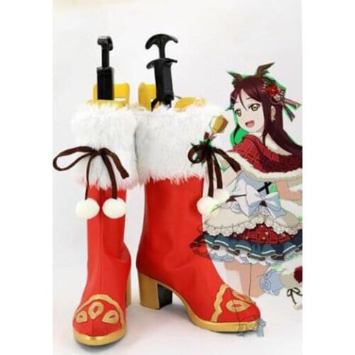 Love Live Sunshine Sakurauchi Riko Christmas Cosplay Boots Shoes Costume Accessories Halloween Party Boots for Adult Women Shoes
