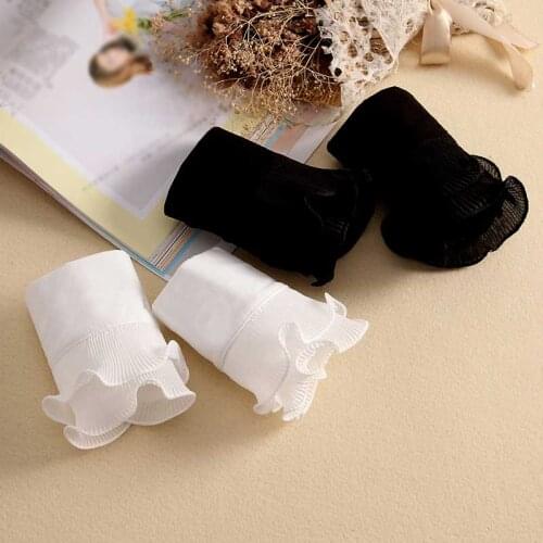 Detachable Shirt Pleated Flare Sleeve False Cuffs Solid Color Pleated Layered Decorative Women Clothing Accessory