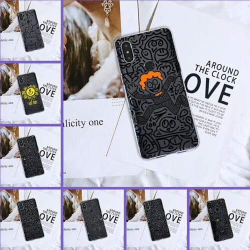 Cartoon Cat Flower Black Cute Funny Phone Case Silicone For Xiaomi Mi Max 1 2 3 Back Cover For Xiaomi Mi Note Mix 1 2 2S 3