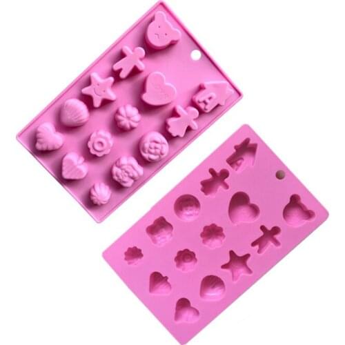 Silicone DIY Pudding 14-cavity cute little boys and girls heart bear multi-shape