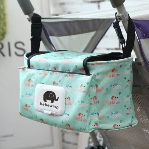 Print Strollers Baby Trolley Bag with Detachable Handbag Multifunctional Baby Stroller Organizer Pram Buggy Cart Hanging Bag
