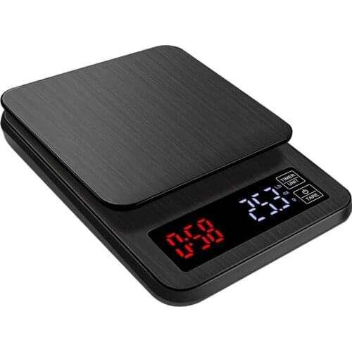 3KG/0.1g 5KG/0.1g Smart Coffee Scale with Timer Electronic LED Digital Kitchen Scale Two Power Supply Kitchen Baking Food Scale
