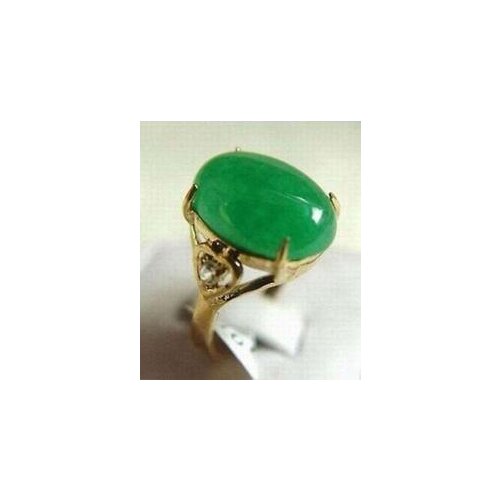 XFS20141er>Unisex jewellery green jade stone ring size:6# 7# 8# 9