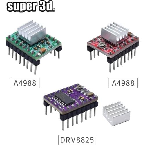 3D Printer Parts StepStick A4988 DRV8825 Stepper Motor Driver With Heat sink Carrier Reprap RAMPS 1.4 MKS GEN V1.4 board