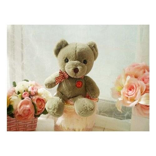 Green plush teddy bear toy lovely small teddy bear doll gift about 25cm 0502