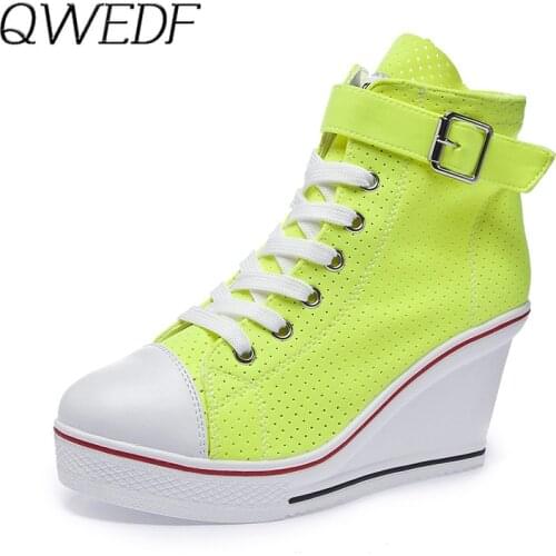 Spring Women Boots Faux Suede Leather Wedge Platform Boots Hidden Heel Shoes High Sneaker Casual Shoes Woman Ankle Boot Z5-09