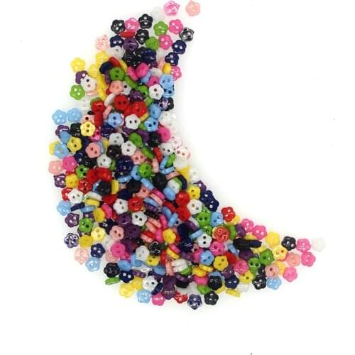 100PCs Resin Mini Buttons 2 holes Flower Minxed Button Latest Design Scrapbooking Sewing Accessories Craft JS8003 6mm