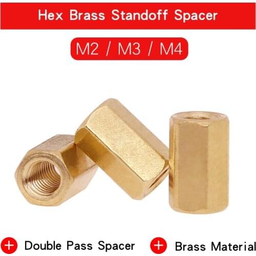 15-50PCS Hex Brass Standoff Spacer M2 M3 M4 Female to Female Hexagonal Stud Spacer Hollow Pillars For PC Motherboard