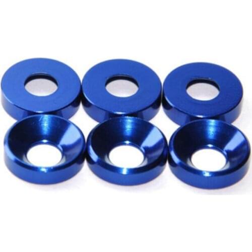 20pcs M2-M6 Aluminium cup washers Countersunk head flat head gasket 6061 aluminum alloy blue metal gasket for CNC machining