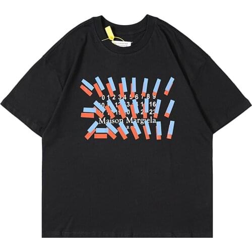 2021 American Famous High Street Brand MM6 Letter Logo Men Women Streetwear Tee Oversized T-Shirts Summer Clothes For Couples