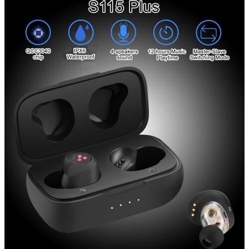 2021 SYLLABLE S115 Plus Strong bass TWS wireless headset noise reduction for music QCC3040 Chip of SYLLABLE S115 plus 12 hours
