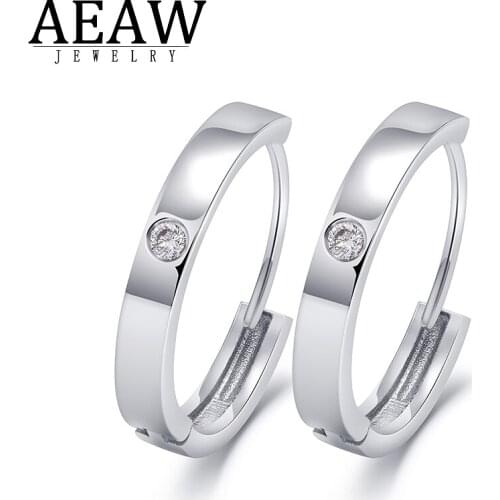 AEAW VVS1 Round Cut 2mm 0.03Carat Each Diamond Test Passed Moissanite Solid 14K Gold Earrings Jewelry Girlfriend Gift