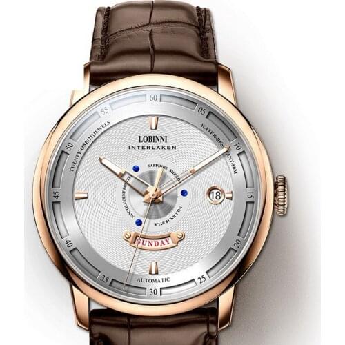 LOBINNI automatic watches for mens,men wrist watch self wind mechanical wristwatch Switzerland clock top luxury brand relogio