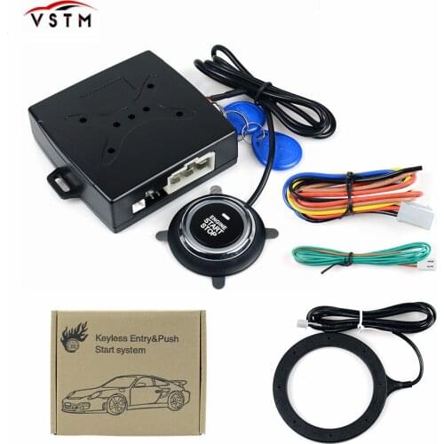 Auto Car Alarm Car Engine Push Start Button RFID Lock Ignition Starter Keyless Entry Start Stop Immobilizer Anti-theft System