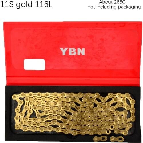 Free Shipping YBN X12L X10 X10sl X9sl X11sl Bicycle Chain 9 10 11s Gold Mountain Road Bike Sram SHIMANO 116 Length