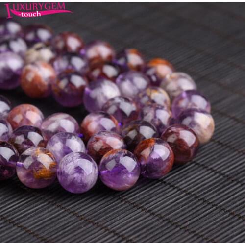 High Quality Natural Purple Specter Crystal Stone Round Shape Loose Spacer Smooth Beads 6/8/10/12mm Jewelry Accessory 38cm sk73
