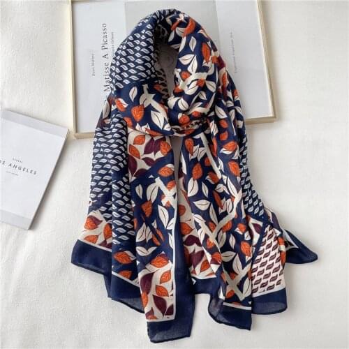 Design Print Cotton Scarf Women Autumn and Winter Pashmina Hijab Wraps Foulard Female Headscarf Bufanda Shawl Beach Stoles