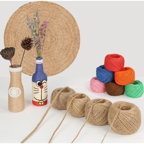 1-12mm Natural Jute Hemp Rope Burlap Hessian Twine Cord Wedding Gift Flower Box Packing DIY String Thread Tag Label Decor Supply