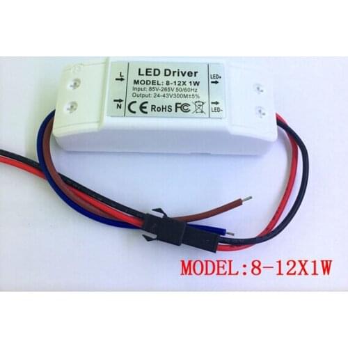 85-265v LED Driver Power Supply 300ma Input for Led Ceilling Light Panel Light Downlight Transformers 8-12x1w 8w 9w 10w 11w 12w
