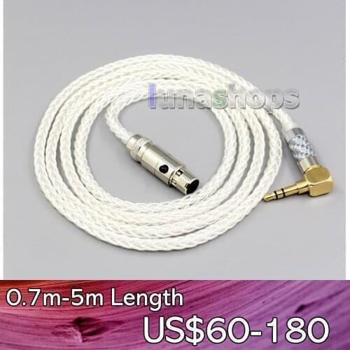 LN06787 4.4mm XLR 2.5mm 99% Pure Silver 8 Core Earphone Cable For Beyerdynamic DT1770 DT1990 PRO AKG K181 DJ k712 pro AKG 2015 M