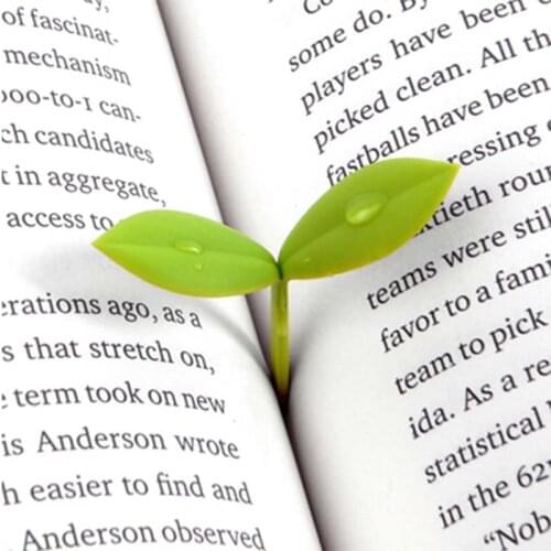 Kawaii Green Grass Bookmark Novel Silica Gel Bookmarks Creative Gift for Teachers Students School Office Supplies Stationery