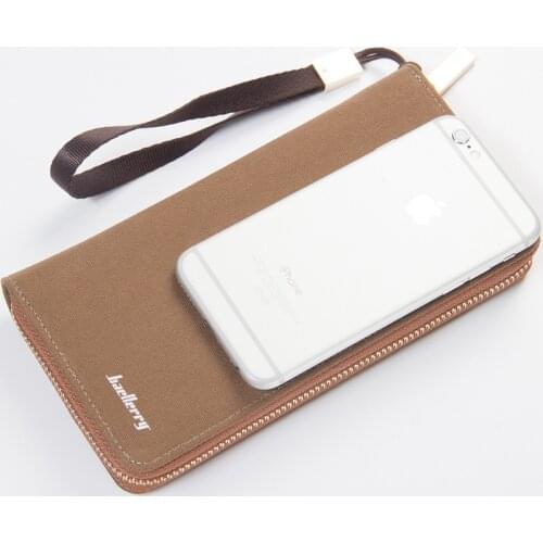 Baellerry Canvas Wristband Men Wallets Casual Style Long Large Capacity Handbag Clutch Wallet Man Zipper Male Purse Carteiras