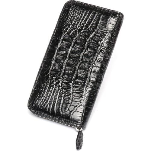 Purse Crocodile Brand Leather Men Business Real Leather Long Wallet High Quality Multi-Card Position Clutch Male Black/Brown