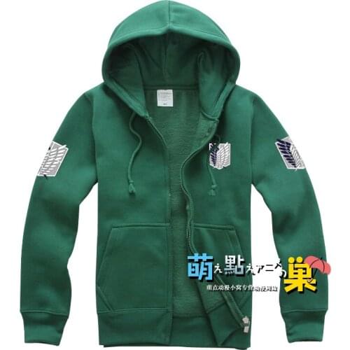 Anime Shingeki No Kyojin Attack On Titan Cosplay Costume Anime Jacket Scratched Velvet Casual Hoodies Sweatshirt