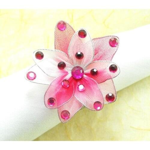 Crystal flower napkin rings