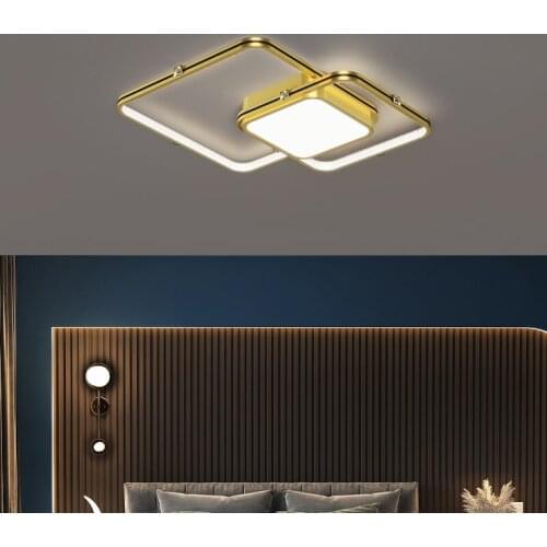 Nordic Square Bedroom Ceiling Lamp Modern Led Ceiling Lights for Living Room Study Corridor Gold or Black Color Lighting Light