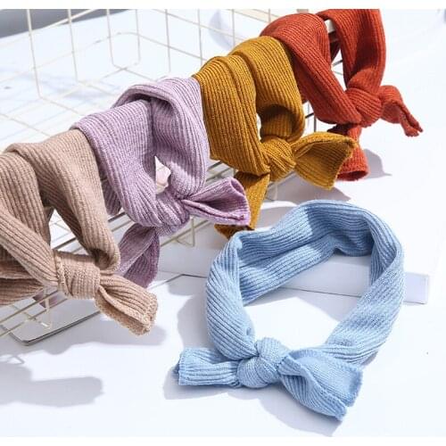 Cute Bowknot Baby Headband Soft Knitted Baby Girls Hair Band Headwrap Warm Newborn Infant Hairband Baby Hair Accessories