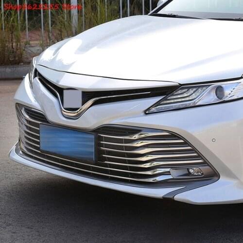 Front Middle Mesh Trim For Toyota Camry 2018 2019 2020 Stainless Steel Front Grid Decorative Bright Strip Modification