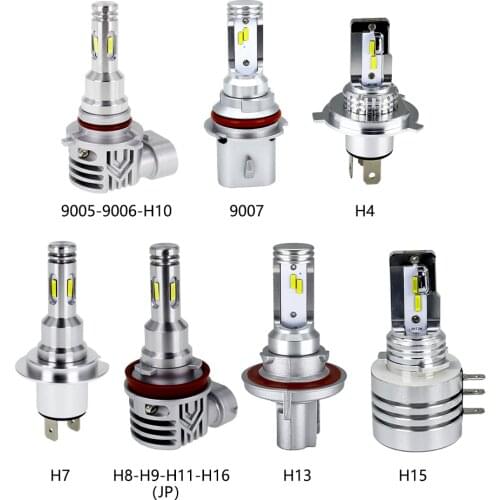 2PCS H7 Headlight Bulbs 5800K 80W H8/H9/H11/H16(JP)/9005/9006/H10/9007/H13/H15/H4 Beam Kit LED Fog Light Bulb Day Running Lights