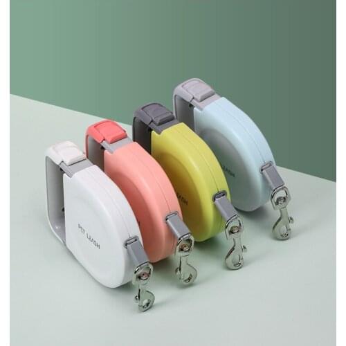 Pet dog traction rope retractable handle, automatic retractable dog traction rope, portable 5m dog traction rope