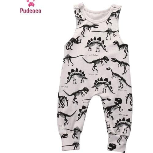Pudococo 2019 Cute New overalls for newborns Infant Baby Girl Boys Dinosaur Jumpsuit Romper Outfits Baby Clothes 0-18M