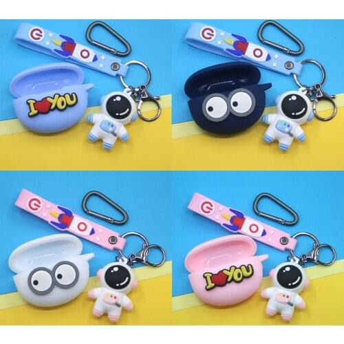 Cute Astronaut Keyring Silicone Earphone Case Protective Cover For Beats-Studio Buds Earphone Anti-shock Case Headphone Bags