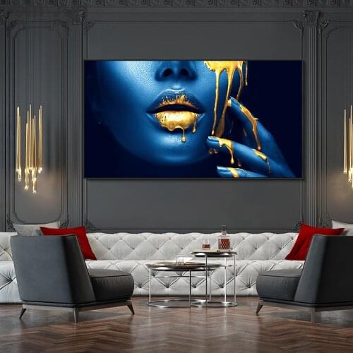 Modern Sexy Nude Women Portrait Posters and Prints Women Lips Wall Art Canvas Painting for Living Room Home Decoration Frameless