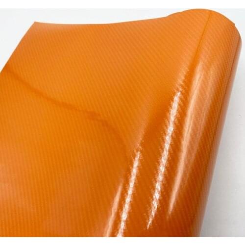 Car Styling high glossy 6D Orange carbon fiber vinyl film carbon fiber car wrap sheet Roll film tool Car sticker Decal
