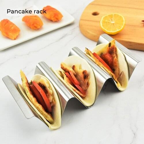 Thicken Stainless Steel Taco Holder Pancake Shelf Rack Mexican Restaurant Supplies Pies Tacos Rack Kitchen Accesories