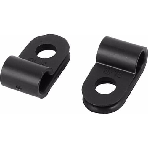 UXCELL 50Pcs Hot Sale Black Plastic R Type Cable Clip Clamp For 4.7mm Dia Wire Hose Tube 19 x 10 x 7mm Easy Assembly Light Weigh