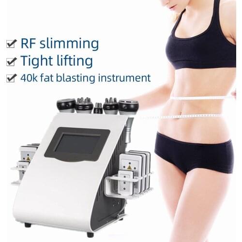 6 in 1 Vacuum Laser Radio Frequency RF 40K Cavitation Lipo Body Slimming Ultrasonic Liposuction Cavitation Machine Skin Lifting
