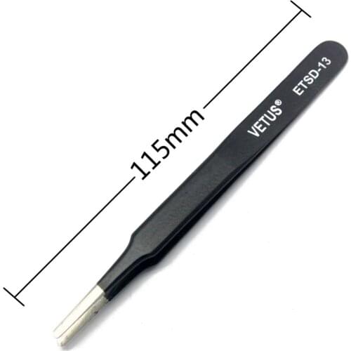 Aidetek High quality Fine Super Anti-static Anti-Magnetic Non-corrosive Anti-acid Steel Tweezers ESD-TS-13