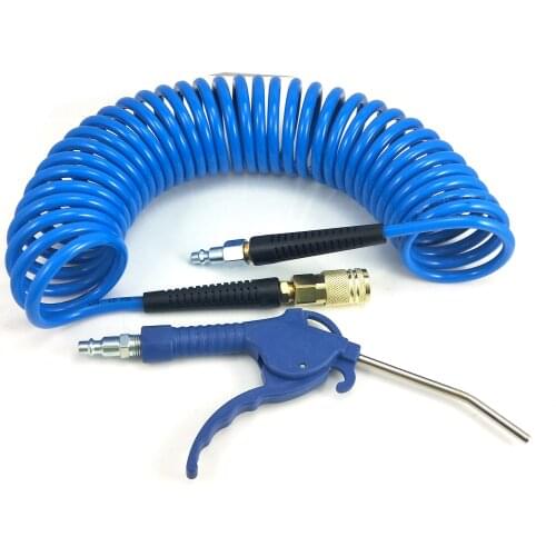 1/4" x25ft Polyurethane air hose with couplers PISTOL GRIP BLOW GUN Pneumatic Tools Air Accessoeries Set