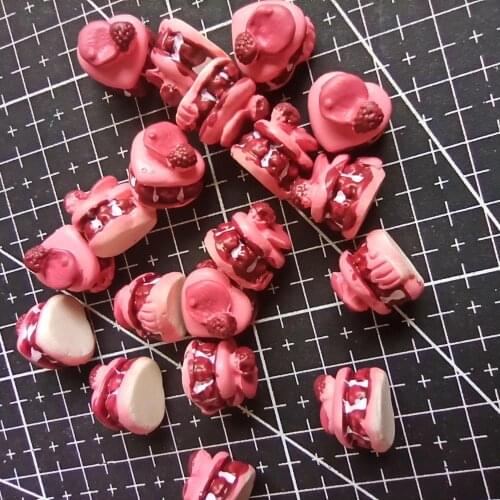 1pcs/lot resin flatback love shape stuffed bread 13mm Jewelry Mobile Phone Hairpin Headwear DIY Accessories