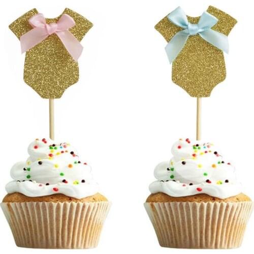 10pcs/lot Lovely Mini Baby Clothes Cake Topper Insert Card Baby Shower Party Docerations Kids Birthday Supplies Bake Decor DGU28