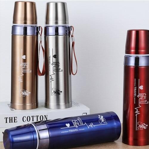 1000ml/750ml/500ml Portable Double Stainless Steel Vacuum Flask Coffee Tea Thermos Sport Travel Mug Large Capacity Thermocup