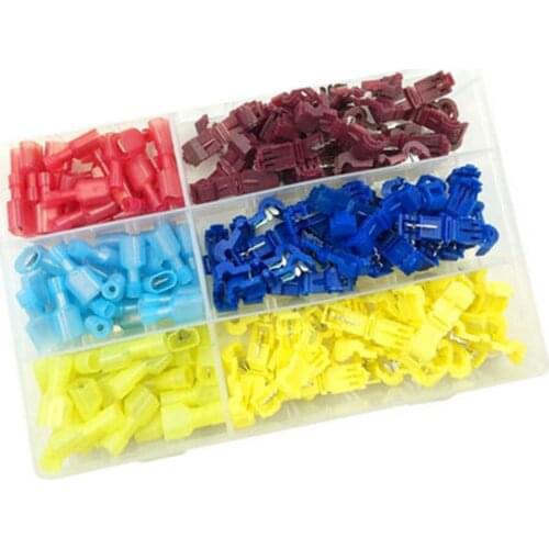 120 Pcs Insulated Terminals connector T tap quick splice Male Spade Disconnect Kit