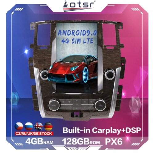 128GB Tesla Android Car Multimedia Radio Player for Nissan Patrol 2010 - 2018 Auto GPS Navigation DSP Carplay WIFI 4G SIM