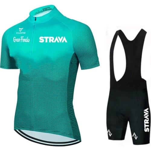 2021 STRAVA Men Short Sleeve Cycl Clothing Mountain Bike Mtb Ropa Ciclismo 19D Gel Sport Bike Uniform Cycling Pants Cycling Set